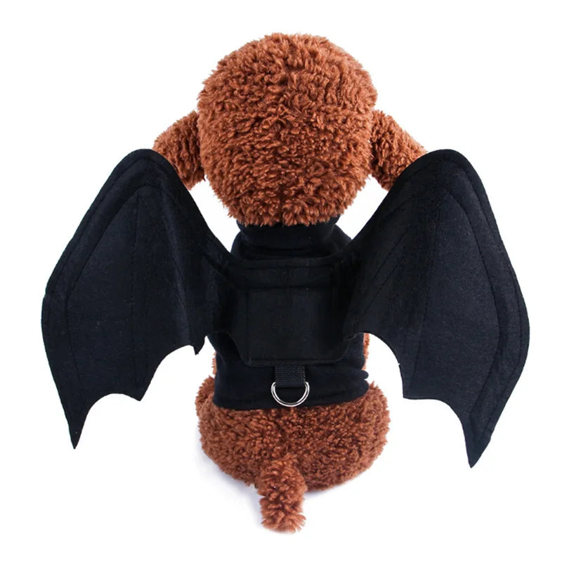 2020 New Halloween Pet Dog Costumes Clothing Black Bat Wings Pet Gift Dress Vampire Black Cute Fancy Halloween Pet Costumes