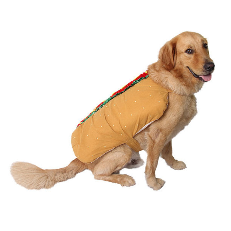 Pet Dog and Cat Costume, Cute Hot Dog Sandwich Costume, Funny Hot Dog Clothes, Cat Costume