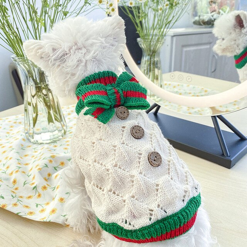 "Cozy and Stylish Knitted Easter Sweater Costume for Small Dogs - Keep Your Furry Friend Warm and Fashionable!"